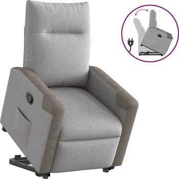 Křeslo vidaXL Zvedací polohovací křeslo textil [3324093] Barva: Obláčkově šedá