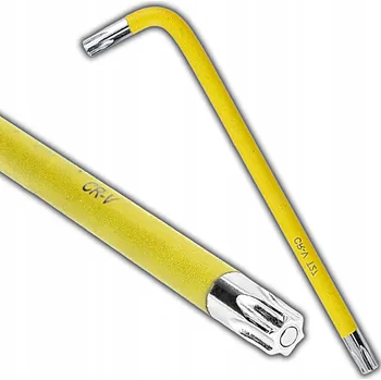 Klíč TORX klíč T27 dlouhý, žlutý, z CRV oceli, s OTVOR a magnetem, odolný