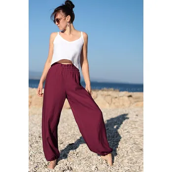 Dámské kalhoty Lotika České lněné harémky zeštíhlující 1070648