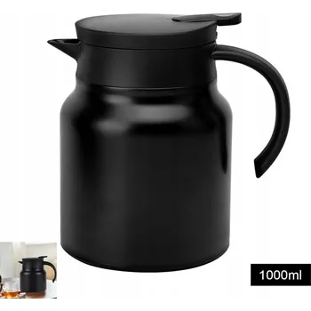 Termoska TERMOSKA DŽBÁN 1000ML NEREZOVÁ NA KÁVU A ČAJ ČERNÁ