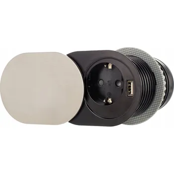 Elektrická zásuvka Elektrická zásuvka, USB zásuvka do stolu Design Light inox (nerez)