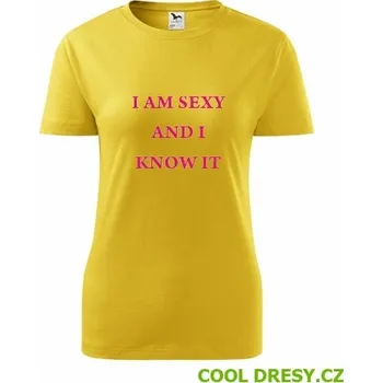 Tričko I am sexy - Barva: žlutá, Velikost S