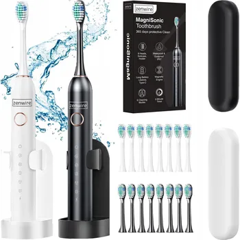 Elektrický zubní kartáček Sonický kartáček Zenwire MagniSonic 506 + 8 náhradních hlavic, 6 režimů, IP67