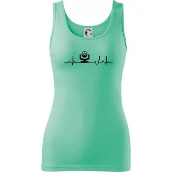 Dámské tričko Ekg osvětlovač - robo hlava - Dámské tílko - S ( Mátová )
