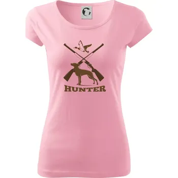 Dámské oblečení Hunter - ohař a kachny - Dámské triko Pure - XS ( Růžová )