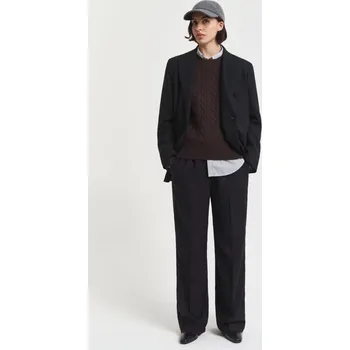 Dámské kalhoty KALHOTY GANT WOOL BLEND PULL ON PANTS BLACK