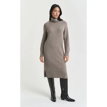Dámské šaty ŠATY GANT DETAIL TURTLENECK DRESS TAUPE BEIGE