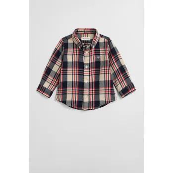 Pánské oblečení KOŠILE GANT CHECKED FLANNEL BD SHIRT RUBY RED