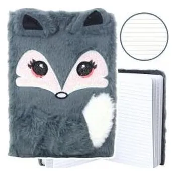 Set školních potřeb Notatnik pluszowy A5/80K linia Lisek szary