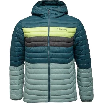 Pánská outdoorová bunda Columbia POWDER PASS HOODED JACKET L Modrá, Mix, Šedá