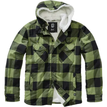 Oblečení a móda Bunda Lumberjacket Hooded černá | olivová 7XL