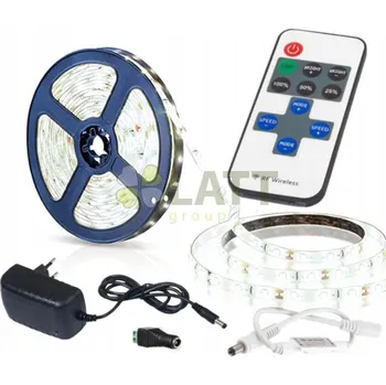 Osvětlení BERGE LED pásek - 5m - 12V - 24W - neutrální bílá - stmívač - sada