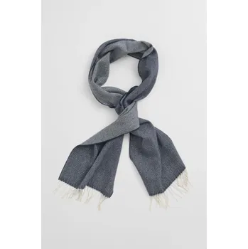 Šála ŠÁLA GANT WOOL HERRINGBONE SCARF DARK NAVY MELANGE
