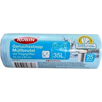Pytle na odpadky RUBÍN Pytle na odpadky s úchytem, objem 35 l, 25 ks, s pohlcovačem pachů