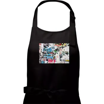 Kuchyňská zástěra Otrhaná nástěnka - Dámská zástěra na vaření - Univerzální velikost ( Černá )