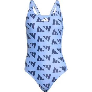 Dámské plavky adidas Logo Graphic V-Back Swimsuit Blue Fusison 14 (L)