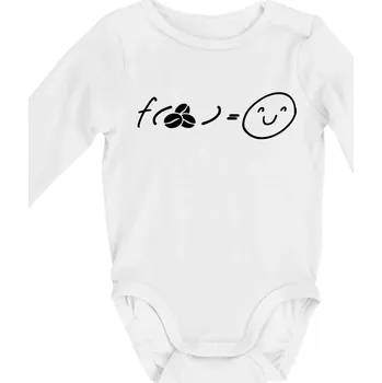 Matematická funkce - káva - Body kojenecké s dlouhým rukávem - Dlouhý r. 6-12 měs ( Bílá )