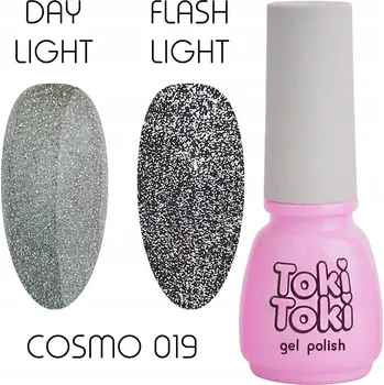Přípravek na nehty Odrazivý hybridní lak Toki-Toki Cosmo 19 stříbrný 5 ml