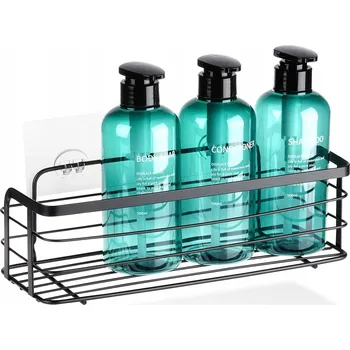 Koupelnový nábytek Koupelnová POLICE kovová černá na kosmetiku a doplňky, bez vrtání