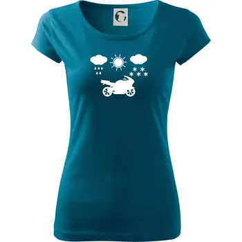 Dámské oblečení Motorkář za každého počasí - silnice - Dámské triko Pure - L ( Petrolejová )