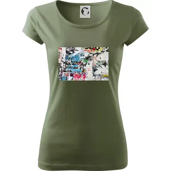 Dámské tričko Otrhaná nástěnka - Dámské triko Pure - L ( Khaki )