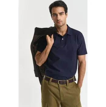 Pánská košile POLOKOŠILE GANT TWILL TEXTURE SS POLO EVENING BLUE