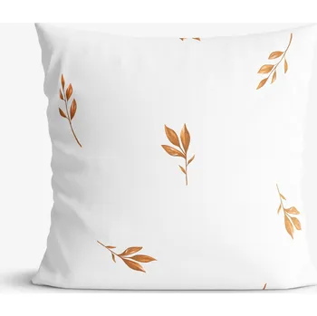 Povlak na dekorativní polštářek Bavlněný povlak na polštář - Hnědé podzimní lístky 50 x 60 cm