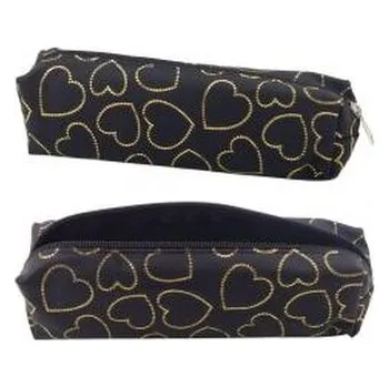 Set školních potřeb Piórnik jednokomorowy złote serca czarny