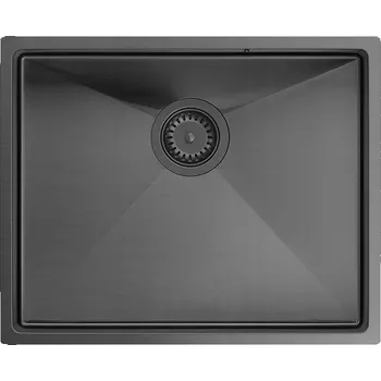 Granitový dřez Jednokomorový dřez Quadron Anthony, ocel šedá