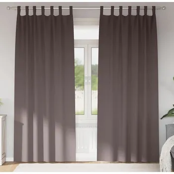 Koupelnový nábytek vidaXL Závěsy na zatemnění s kroužky 2 pcs Tmavě hnědá 225 x 140 cm [4107555]