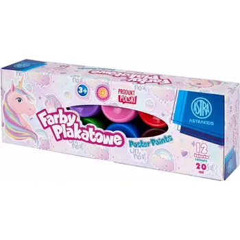 Vodová barva Astra temperové barvy 12 x 20 ml jednorožec