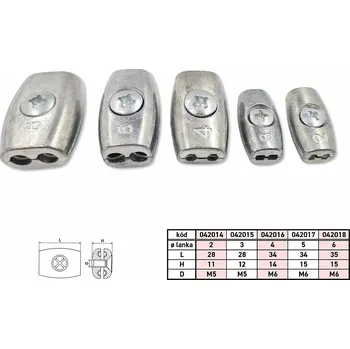 svorka Svorka lanová plochá lanko 2mm Bzn M5