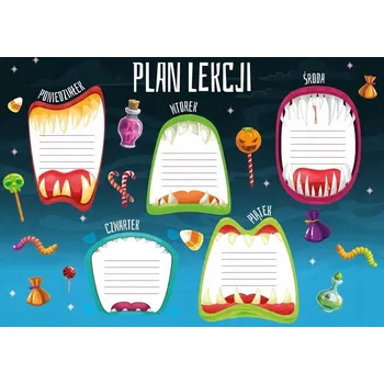 Blok ROZVRH HODIN PRO ORGANIZÉR PRO DÍVČÍ NOTES A5 - SEŠIT S UPÍRY