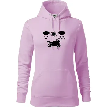 Dámská mikina Motorkář za každého počasí - silnice - Mikina dámská Cape s kapucí - L ( Orchid )