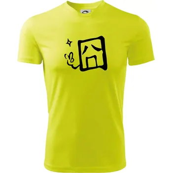 Pánské tričko Čínský symbol - smutný - Pánské triko Fantasy sportovní (dresovina) - 2XL ( Neonově žlutá )