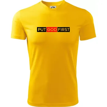 Put God first obdélník - Pánské triko Fantasy sportovní (dresovina) - M ( Žlutá )