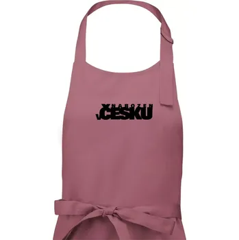 Kuchyňská zástěra Nápis - Narozen v Česku - Pánská zástěra na vaření - Univerzální velikost ( Starorůžová )