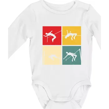 Kojenecký body Skok do výšky vintage - Body kojenecké s dlouhým rukávem - Dlouhý r. do 3 měs ( Bílá )