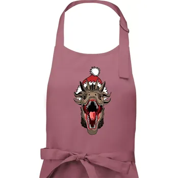 Kuchyňská zástěra Vánoční drak (Pecka design) - Pánská zástěra na vaření - Univerzální velikost ( Starorůžová )