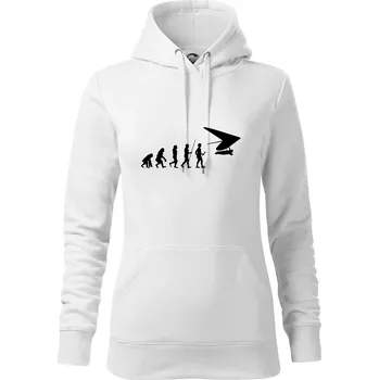 Dámská mikina Evoluce rogalo - Mikina dámská Cape s kapucí - M ( Bílá )