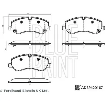 Brzdový systém Sada brzdových destiček, kotoučová brzda BLUE PRINT ADBP420167