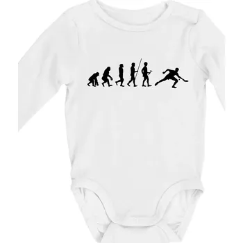 Kojenecký body Evoluce stolní tenis - Body kojenecké s dlouhým rukávem - Dlouhý r. do 3 měs ( Bílá )