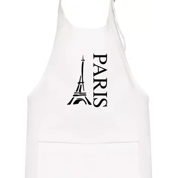 Kuchyňská zástěra Paris nápis Eiffelovka na výšku - Dětská zástěra na vaření - Univerzální velikost ( Bílá )
