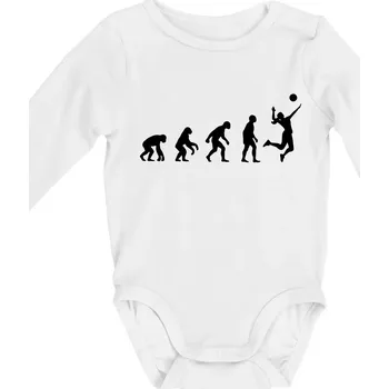 Evoluce volejbal culík - Body kojenecké s dlouhým rukávem - Dlouhý r. do 3 měs ( Bílá )