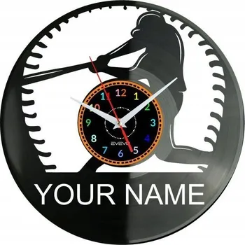 Hodiny BASEBALL VAŠE JMÉNO NÁSTĚNNÉ HODINY VINYLOVÁ DESKA DÁREK PAMÁTKA K NAROZENINÁM
