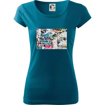 Dámské oblečení Otrhaná nástěnka - Dámské triko Pure - M ( Petrolejová )