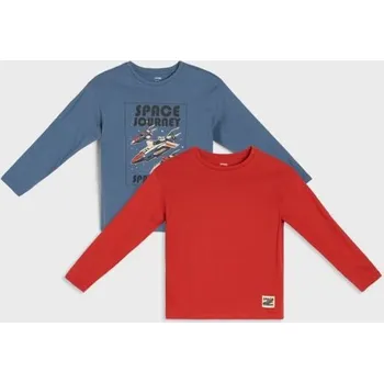 Chlapecké tričko Sinsay - 2 balení triček s dlouhým rukávem - modrá - 035FT-58X - 035FT-58X-116