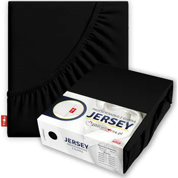 Prostěradlo Prostěradlo JERSEY 120x200 s Gumou Hrubá Bavlna PREMIUM Boční strana 30 cm Černé