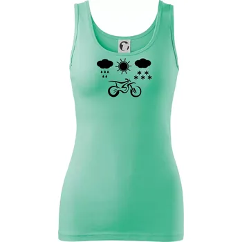 Dámské tričko Motorkář za každého počasí - enduro - Dámské tílko - M ( Mátová )