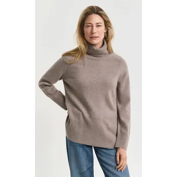 Dámský svetr ROLÁK GANT DETAIL KNIT TURTLENECK TAUPE BEIGE
